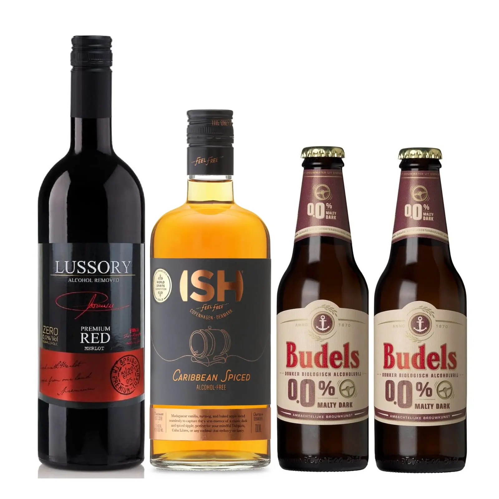 WINTER Pack Non-alcoholic Red + Rum + 2x Budels Non-alcoholic Dark